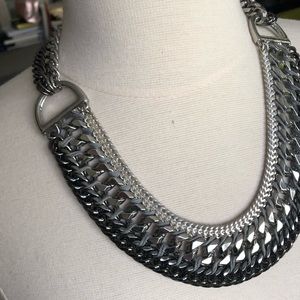 Silvertone multi strand necklace
